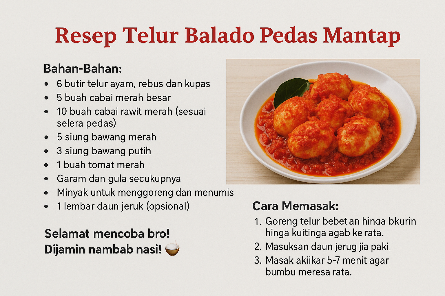 Masak Telur Cepat